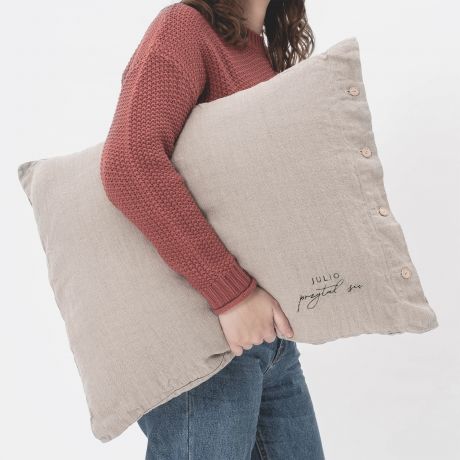 Lniana poduszka na prezent PRZYTUL SI personalizowana
