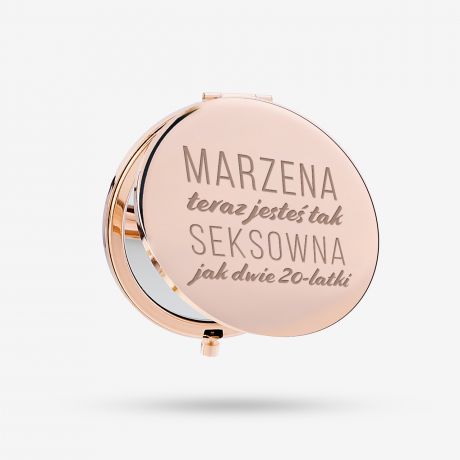 Lusterko grawerowane rose gold PREZENT NA 40 URODZINY DLA NIEJ