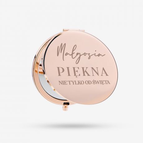Lusterko kieszonkowe rose gold NIE TYLKO OD WITA drobny upominek dla kobiety prezent dla kobiety