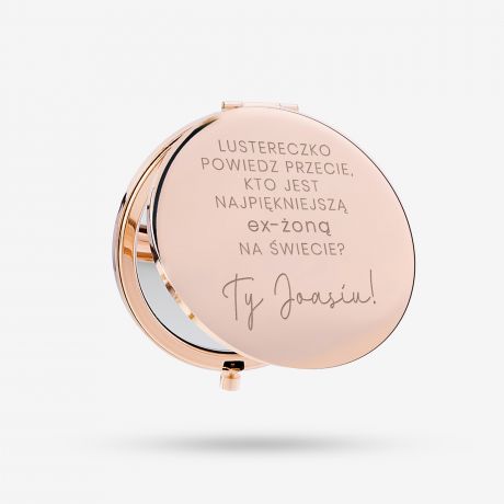 Lusterko kieszonkowe rose gold MIESZNY PREZENT ROZWODOWY  prezent na rozwd lusterko z grawerem