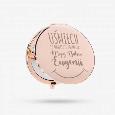 Lusterko kieszonkowe rose gold UPOMINEK NA DZIE BABCI prezent dla babci prezent na dzie babci