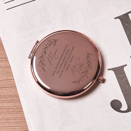 Lusterko rose gold UPOMINEK NA WIECZR PANIESKI dla mamy panny modej