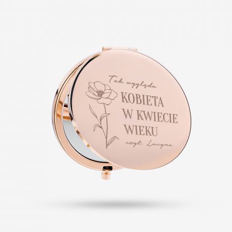Lusterko z dedykacj rose gold PREZENT URODZINOWY DLA KOLEANKI