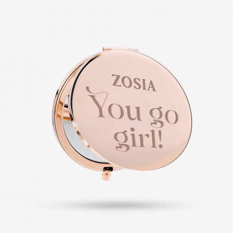 Lusterko z grawerem dla niej YOU GO GIRL rowe zoto