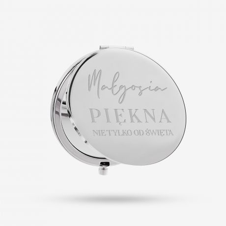 Lusterko kieszonkowe silver NIE TYLKO OD WITA drobny upominek dla kobiety prezent dla kobiety