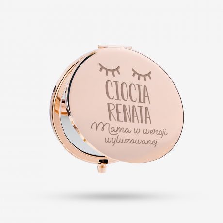Lusterko z grawerem rose gold PREZENT DLA CIOCI