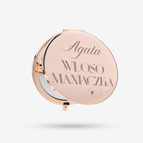 Lusterko z imieniem PREZENT DLA WOSOMANIACZKI rose gold