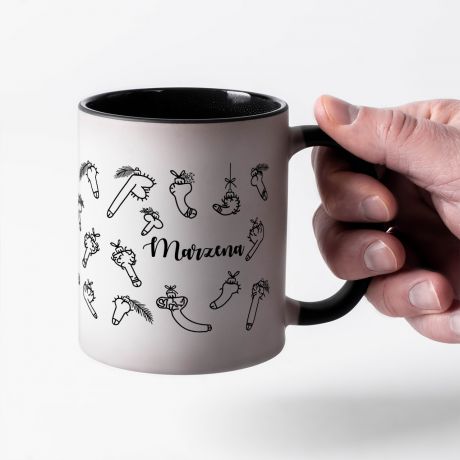 Magiczny kubek DZWONKI mieszny prezent na wita witeczny kubek mieszny kubek witeczny
