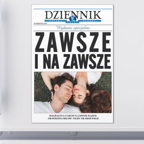 Magnes na lodwk DZIENNIK - NA ZAWSZE upominek dla ony magnes ze zdjciem prezent dla ony