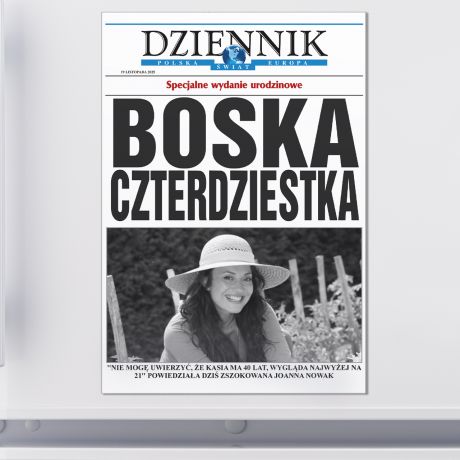 Magnes ze zdjciem DZIENNIK upominek na 40 urodziny