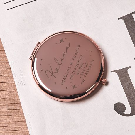 Mae lusterko MIESZNY PREZENT DLA KOLEANKI Z PRACY rose gold upominek dla koleanki z pracy