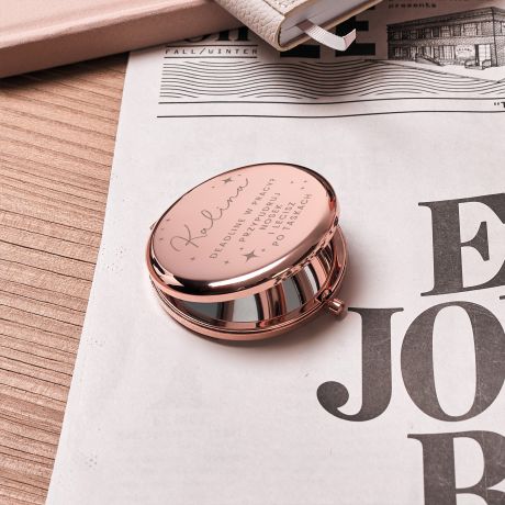 Mae lusterko MIESZNY PREZENT DLA KOLEANKI Z PRACY rose gold upominek dla koleanki z pracy