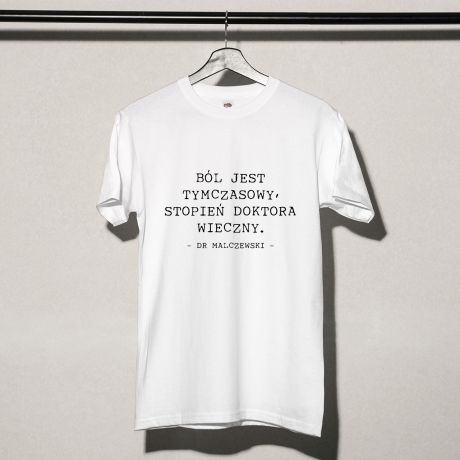 Mska koszulka personalizowana PREZENT NA OBRON DOKTORATU - L