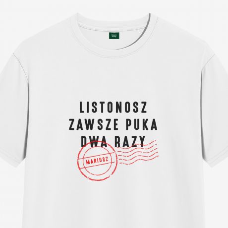 Mska koszulka z nadrukiem PREZENT DLA LISTONOSZA - S