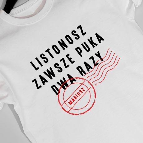 Mska koszulka z nadrukiem PREZENT DLA LISTONOSZA - S