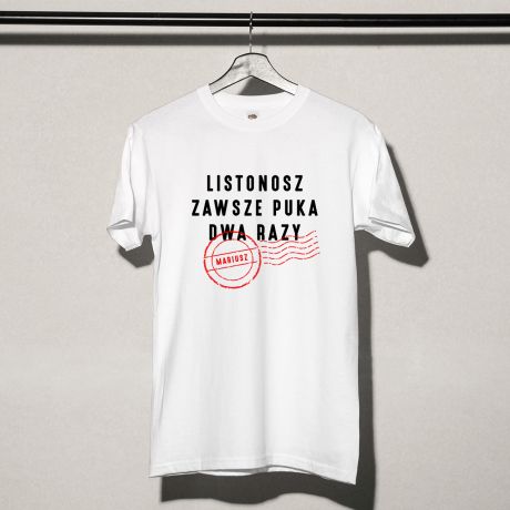Mska koszulka z nadrukiem PREZENT DLA LISTONOSZA - XXL