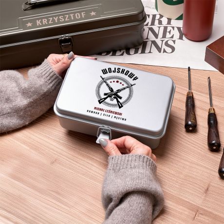 Metalowa skrzyneczka personalizowana na PREZENT WOJSKOWY