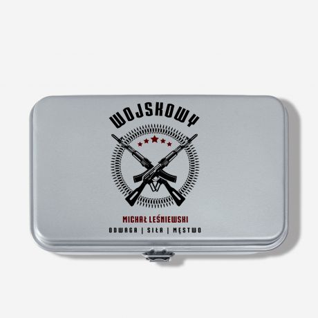 Metalowa skrzyneczka personalizowana na PREZENT WOJSKOWY