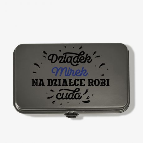 Skrzyneczka na nasiona PREZENT DLA DZIADKA OGRODNIKA ciemnozielona