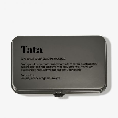 Metalowa skrzyneczka dla taty DEFINICJA ciemnozielona