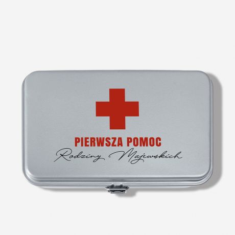 Metalowa skrzynka personalizowana APTECZKA mieszny prezent dla niej