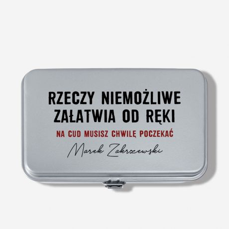 Metalowe pudeko dla majsterkowicza RZECZY NIEMOLIWE prezent dla mczyzny prezent dla majsterkowicza