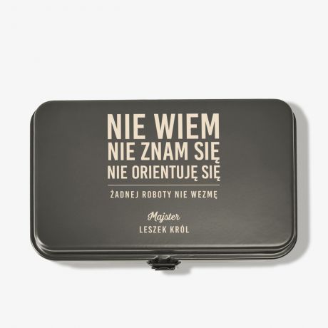 Maa skrzynka narzdziowa ciemnozielona NIE ZNAM SI prezent dla mczyzny prezent na urodziny