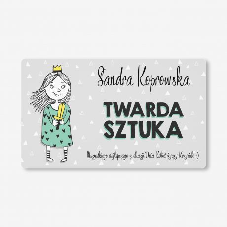 Mitwki + etykieta dekoracyjna do samodzielnego naklejenia TWARDA SZTUKA prezent dla kobiety cukierki mitowe