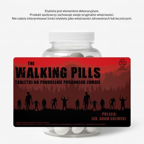 Mitwki + etykieta dekoracyjna do samodzielnego naklejenia dla fana The Walking Dead cukierki mitowe