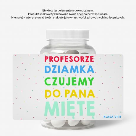 Mitwki + etykieta dekoracyjna do samodzielnego naklejenia CZUJEMY MIT prezent dla nauczyciela