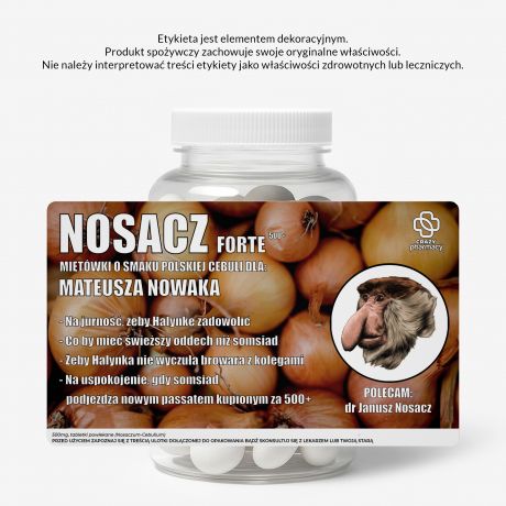 Mitwki + etykieta dekoracyjna do samodzielnego naklejenia JANUSZOWE upominek na dzie chopaka cukierki mitowe