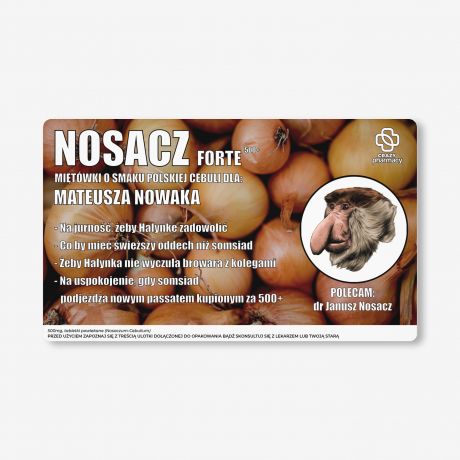 Mitwki + etykieta dekoracyjna do samodzielnego naklejenia JANUSZOWE upominek na dzie chopaka cukierki mitowe