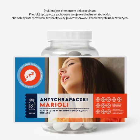 Mitwki + etykieta dekoracyjna do samodzielnego naklejenia DOBRANOC mieszny prezent dla niej cukierki mitowe