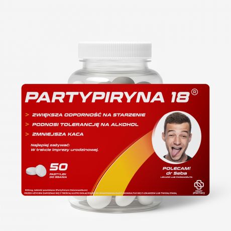 Mitwki + etykieta dekoracyjna do samodzielnego naklejenia PARTY mieszny upominek urodzinowy cukierki mitowe