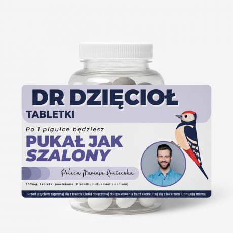 Mitwki + etykieta dekoracyjna do samodzielnego naklejenia DZICIO zabawny upominek ze zdjciem draetki mitowe