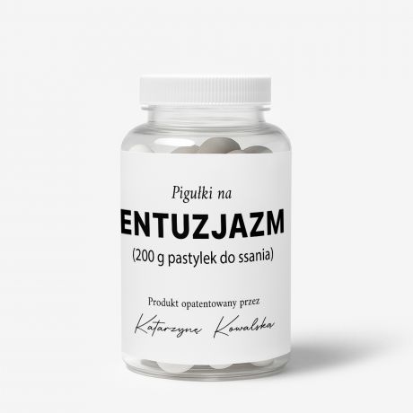 Mitwki + etykieta dekoracyjna do samodzielnego naklejenia ENTUZJAZM prezent dla pesymisty prezent dla marudy