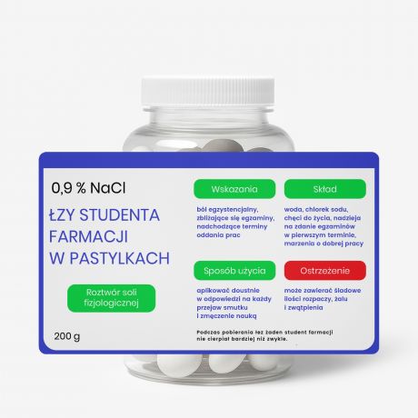 Mitwki + personalizowana etykieta do naklejenia PREZENT DLA STUDENTA FARMACJI  cukierki mitowe