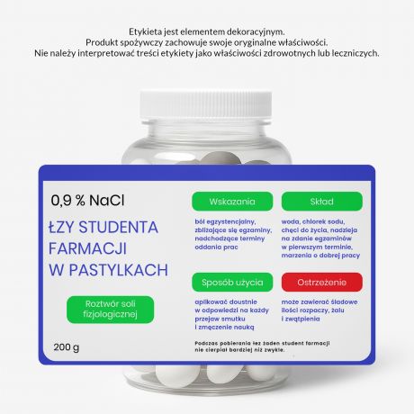 Mitwki + personalizowana etykieta do naklejenia PREZENT DLA STUDENTA FARMACJI  cukierki mitowe