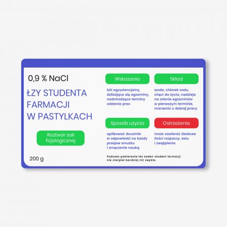 Mitwki + personalizowana etykieta do naklejenia PREZENT DLA STUDENTA FARMACJI  cukierki mitowe