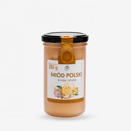 Polski mid na prezent IMBIR I CYTRYNA mid smakowy prezent spoywczy naturalny mid mid na odporno