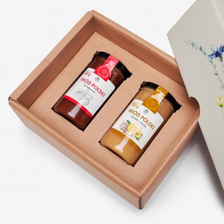 Miody smakowe PERSONALIZOWANE PODZI�KOWANIE DLA RODZIC�W zestaw miod�w na prezent upominek dla rodzic�w