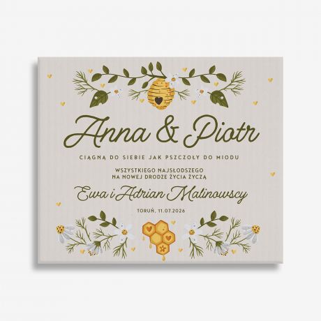 Zestaw prezentowy na �lub JAK PSZCZO�Y DO MIODU miody smakowe zestaw miod�w na prezent upominek na �lub