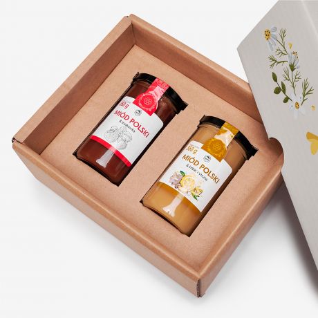 Zestaw prezentowy na �lub JAK PSZCZO�Y DO MIODU miody smakowe zestaw miod�w na prezent upominek na �lub