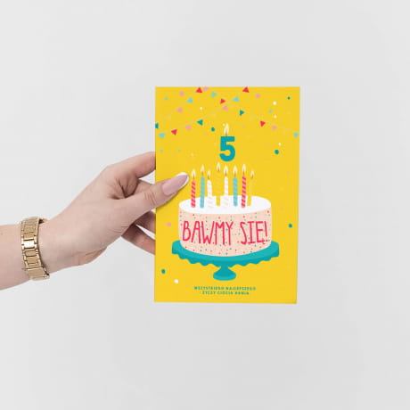 Miś urodzinowy + personalizowana kartka PREZENT DLA 5 LATKI
