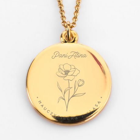 Grawerowany naszyjnik dla nauczycielki Z KLAS�