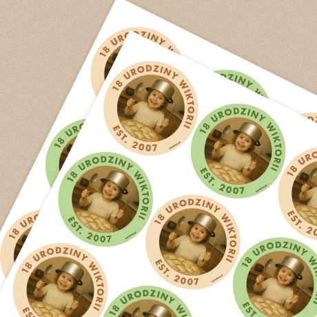 Naklejki urodzinowe ZE ZDJCIEM personalizowane naklejki naklejki ze zdjciem naklejki na urodziny