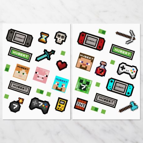 Personalizowane NAPRASOWANKI w stylu MINECRAFT na ubrania
