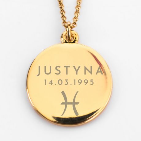 Pozacany naszyjnik znak zodiaku RYBY