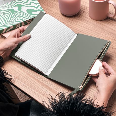 Grawerowany notatnik w wyjmowanej okadce TWJ TEKST prezent dla kobiety na 40 urodziny notes personalizowany dla nauczyciela