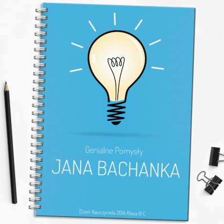 Notatnik personalizowany B5 GENIALNE POMYS�Y upominek dla nauczycielki